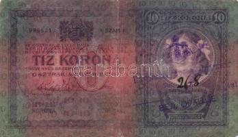 1904. 10K (4x) mindegyik "SHS" felülbélyegzéssel és bélyeggel T:III,IV