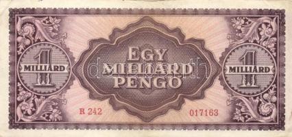 1946. 1.000.000.000P erősen balra csúszott előoldali nyomattal T:II-