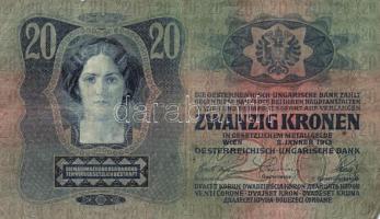 1902. 1000K + 1912. 100K + 1913. 20K + 1914. 50K mindegyik "Felülbélyegzés Törökbecsei Járás Fő...