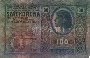 1902. 1000K + 1912. 100K + 1913. 20K + 1914. 50K mindegyik "Felülbélyegzés Törökbecsei Járás Fő...