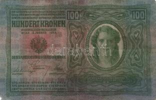 1902. 1000K + 1912. 100K + 1913. 20K + 1914. 50K mindegyik "Felülbélyegzés Törökbecsei Járás Fő...