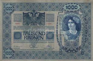 1902. 1000K + 1912. 100K + 1913. 20K + 1914. 50K mindegyik "Felülbélyegzés Törökbecsei Járás Fő...