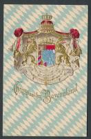 Bavarian coat of arms Emb. litho