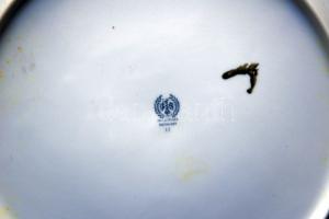 12 darabos jelzett Hollóházi porcelán tányérkészlet és egy bögre / Hollóházi chinaware plate set