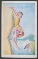 4 db postázatlan humoros képeslap (Kaszás Jámbor)