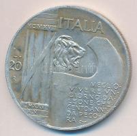Olaszország 1928. 20L Ag "I.Világháború lezárásának 10.évfordulója" fém hamisítvány T:2/2- Italy 1928. 20 Lire Ag "10th Anniversary-End of World War I" metal fake C:XF/VF