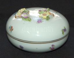 Kézzel festett sorszámozott jelzett Herendi porcelán bonbonier / Handpainted numbered Herendi chinaware bonbonier 8x12cm