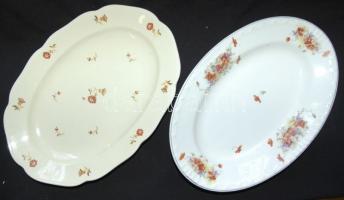 2db klf porcelán pecsenyés tál: apró virágokkal díszített jelzett Hans & Czjzek (35x24cm) és egy...