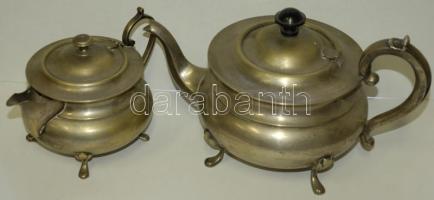 2db klf méretű fém teáskanna 12 és 15cm magas