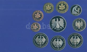 Németország / Hamburg 1997J 1pf-5M 10klf forgalmi érme sor kiadása eredeti plasztik és papírtokban! ...