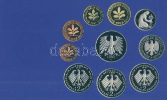 Németország / Berlin 1997A 1pf-5M 10klf forgalmi érme sor kiadása eredeti plasztik és papírtokban! T...