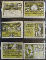 Albumba rendezett nagyon szép szükségpénz és sorsjegy/csekk gyűjtemény, összesen 123db. A gyűjteményből: Csehszlovák és Szlovák osztálysorsjáték, "Vörös Újság", "Amatőrök Forgalmi Szövetkezete", Hadifogolytábor-Zalaegerszeg/Ostffyasszonyfa/Sopronnyék/Nagymegyer/Kenyérmező/Boldogasszony, Székesfehérvári Légszeszgyár és Vegyiművek Részv.-Társ., Utalvány Ganz-Törzsgyár munkásai részére, Uránia Mozgóképszínház Szombathely 5K, Metro Vízmérőgyár Rt. teljes sor, stb. T:I,II,III Hungary 1900s Very nice collection of necessity notes and lottery tickets/cheques in collector album, the whole repertory contains 123 items such as prisoner of war bank notes, city bank notes etc. C:Unc,XF,F