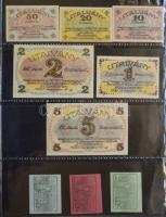 Albumba rendezett nagyon szép szükségpénz és sorsjegy/csekk gyűjtemény, összesen 123db. A gyűjtemény...