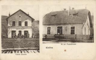 Kisilva with railway station and post office (Rb)