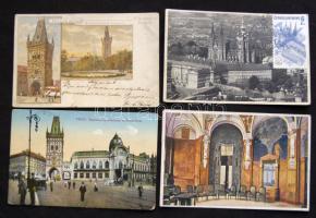 Prága képeslap gyűjtemény, 128 db régi és modern / Prague postcard collection, 128 old and modern cards