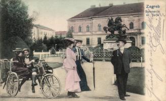 Zagreb St Jurij statue, collage
