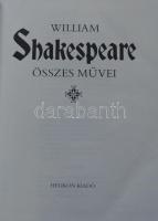 William Shakespeare összes művei. Bp., 2001. Helikon, aranyozott egészbőr kötésben, aranyozott lapsz...