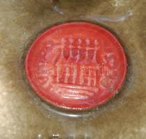 Szecessziós jelzett körpecsétes Zsolnay porcelán asztali toll- és tintatartó javított nyakkal / Zsol...