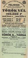 ~1930. 2db Felhívás "Magyar Királyi Osztálysorsjáték" vásárlására "Töröknél" + 1...