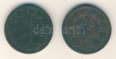 Ausztria/magyar verdejel 1861E 4Kr R! + 1864B 4Kr T:3,3-