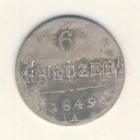 Ausztria 1849A 6Kr Ag T:3 Austria 1849A 6 Kreuzer Ag C:F