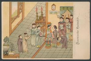 Chinese wedding, folklore litho