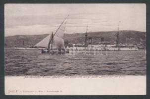 American cruiser Olympia and Greek yacht Amphitrite around Trieste