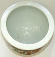 XIX. sz. második fele. Kézzel festett kerámia kaspó. Jelzés nélkül. (néhány apró kopás) / Hand paint...