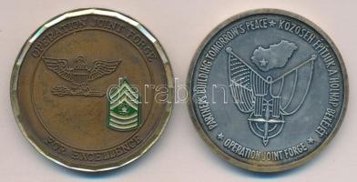 Magyarország/USA NATO-SFOR 2db emlékérem:multicolor és bicolor T:2 
USA/Hungary "NATO-SFOR&quot...