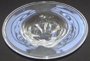 Kézzel készített, jelzett Orrefors gyümölcsös tál / Orrefors, signed glass fruit-bowl d:35 cm