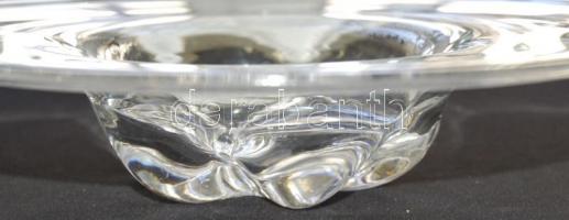 Kézzel készített, jelzett Orrefors gyümölcsös tál / Orrefors, signed glass fruit-bowl d:35 cm