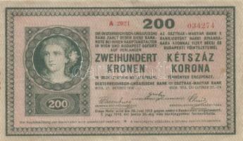 1918. 200K "2021" sima hátlap T:II-