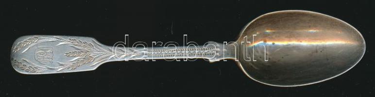 Gravírozott szép ezüst(Ag) teáskanál (jelzett) 21,1g / engraved silver teaspoon 21,1g