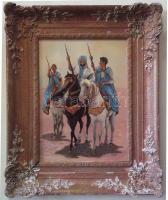 Rónai jelzéssel: Szaracénok. Olaj, farost, jelzett. Keretben 30x45 cm