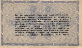 1946. 10.000.000AP barnásfehér, vízjeles papír, fordított címer, "amelyeknek" kis vágáshib...