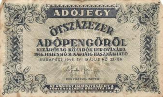 1946. 100.000AP pénztárjegy "Másra Át Nem Ruházható" + 10db adópengő T:III,III-