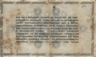 1946. 100.000AP pénztárjegy "Másra Át Nem Ruházható" + 10db adópengő T:III,III-