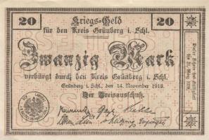 Német Birodalom/Weimari Köztársaság/Grünberg 1918. 5M + 10M + 20M I.Világháborús szükségpénz T:I-
We...