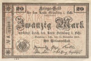 Német Birodalom/Weimari Köztársaság/Grünberg 1918. 5M + 10M + 20M I.Világháborús szükségpénz T:I-
We...