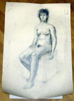 Jelzés nélküli akt szénrajz. 50x70 cm