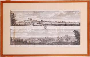 cca 1750 Kaltschmed, Abraham (Augsburg, 1707-?): Pozsony látképe 2 oldalról. Rézmetszet. üvegezett k...