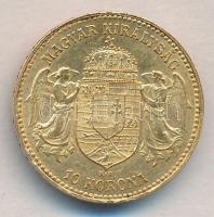 1910KB. 10K Au 3.38g T:1- apró ph. Hungary 1910. 10 Korona Au "Franz Joseph" Kremnitz (3.38g) C:AU small edge error