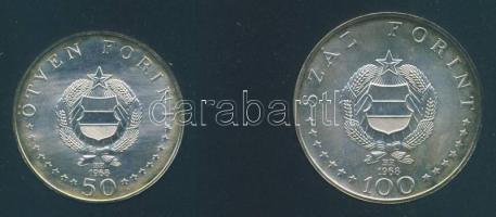 1968. 50Ft Ag + 100Ft Ag "Semmelweis" pár "MNB" plasztiktokban T:BU