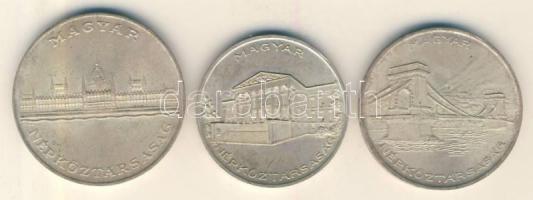 1956. 10Ft + 20Ft + 25Ft Ag "10 éves a Forint" sor T:2+