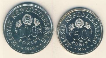 1969. 50Ft Ag + 100Ft Ag "Tanácsköztársaság" pár T:BU
