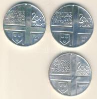 1977. 200Ft Ag 3klf db "Festők II. Mányoki, Rippl-Rónai, Csontváry" sor T:BU