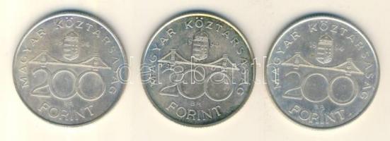 1994. 200Ft Ag "Deák" (3x) T:2,2-