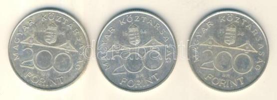 1994. 200Ft Ag "Deák" (3x) T:2,2-