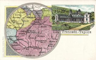 Trencsénteplic map litho