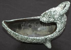 Gorka Géza: kos fejes porcelán tál 18 cm magas, hibátlan állapotban